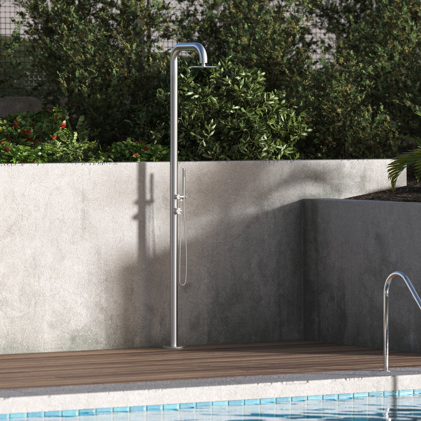 Atlas Freestanding Outdoor Shower with Handheld