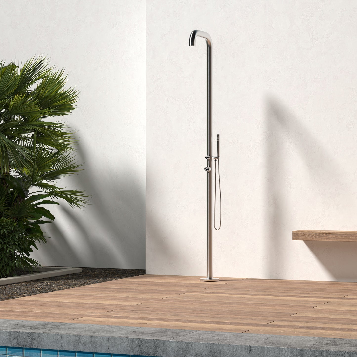 Cascade Freestanding Outdoor Shower with Handheld