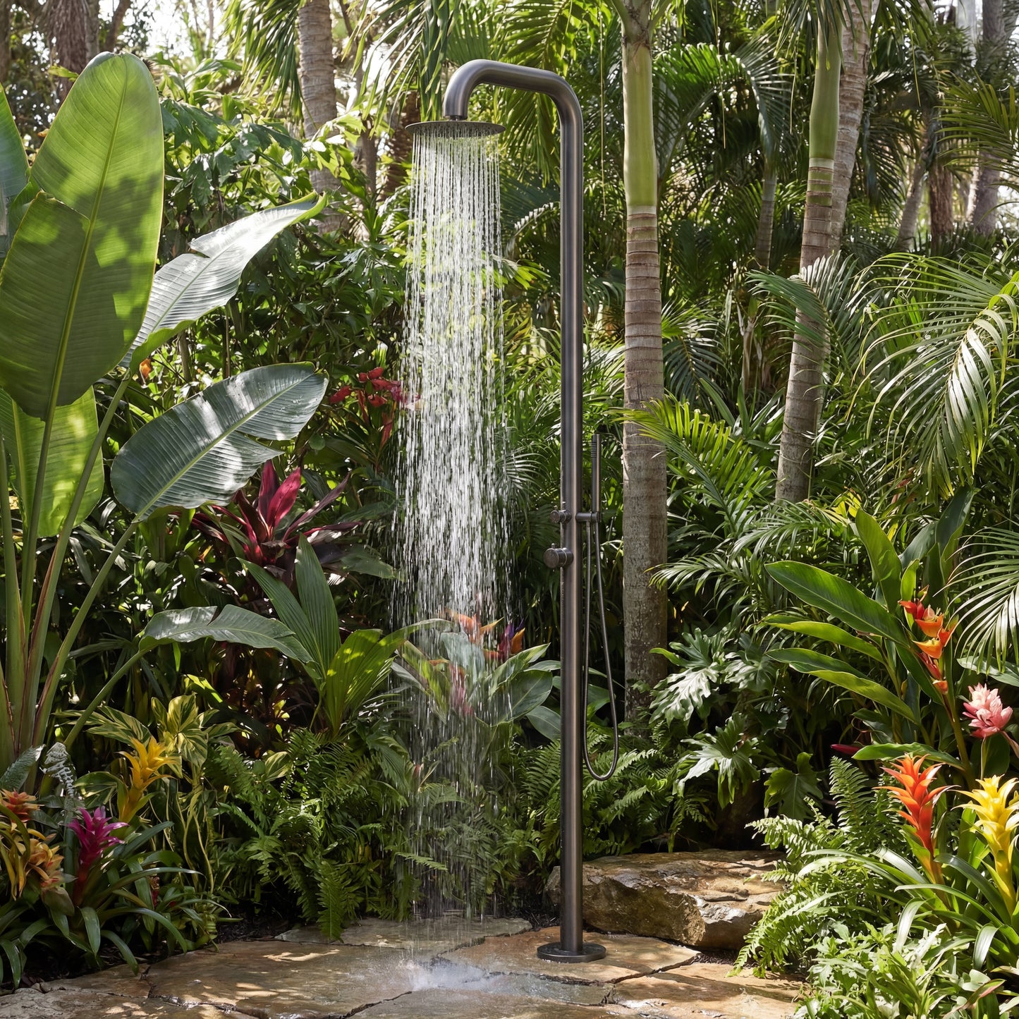 Atlas Freestanding Outdoor Shower with Handheld