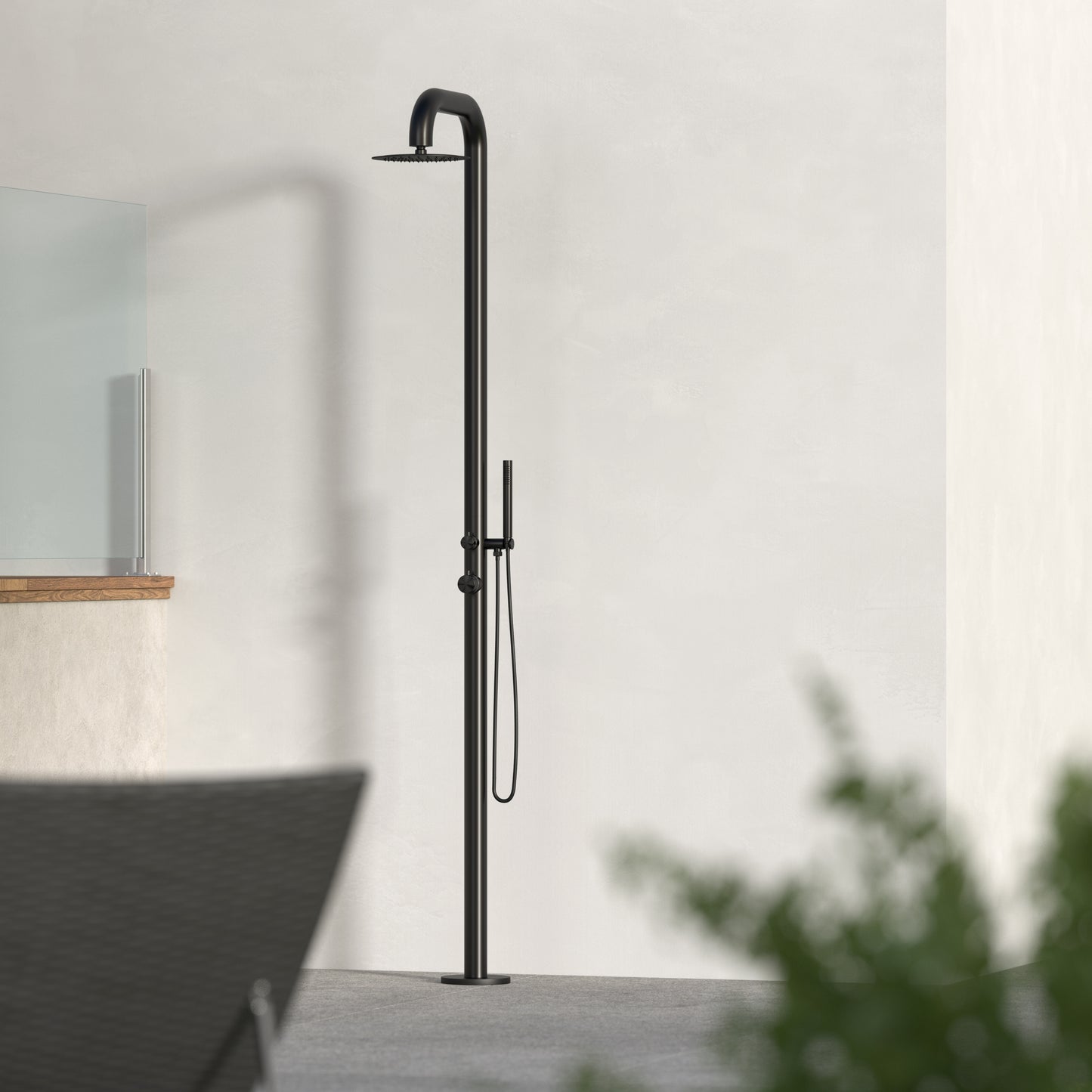 Atlas Freestanding Outdoor Shower with Handheld