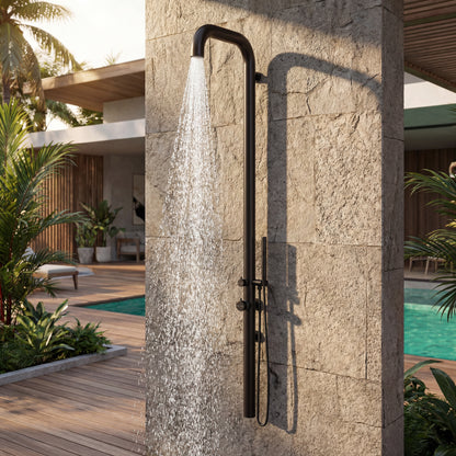 Altura Wall Mounted Outdoor Shower with Handheld