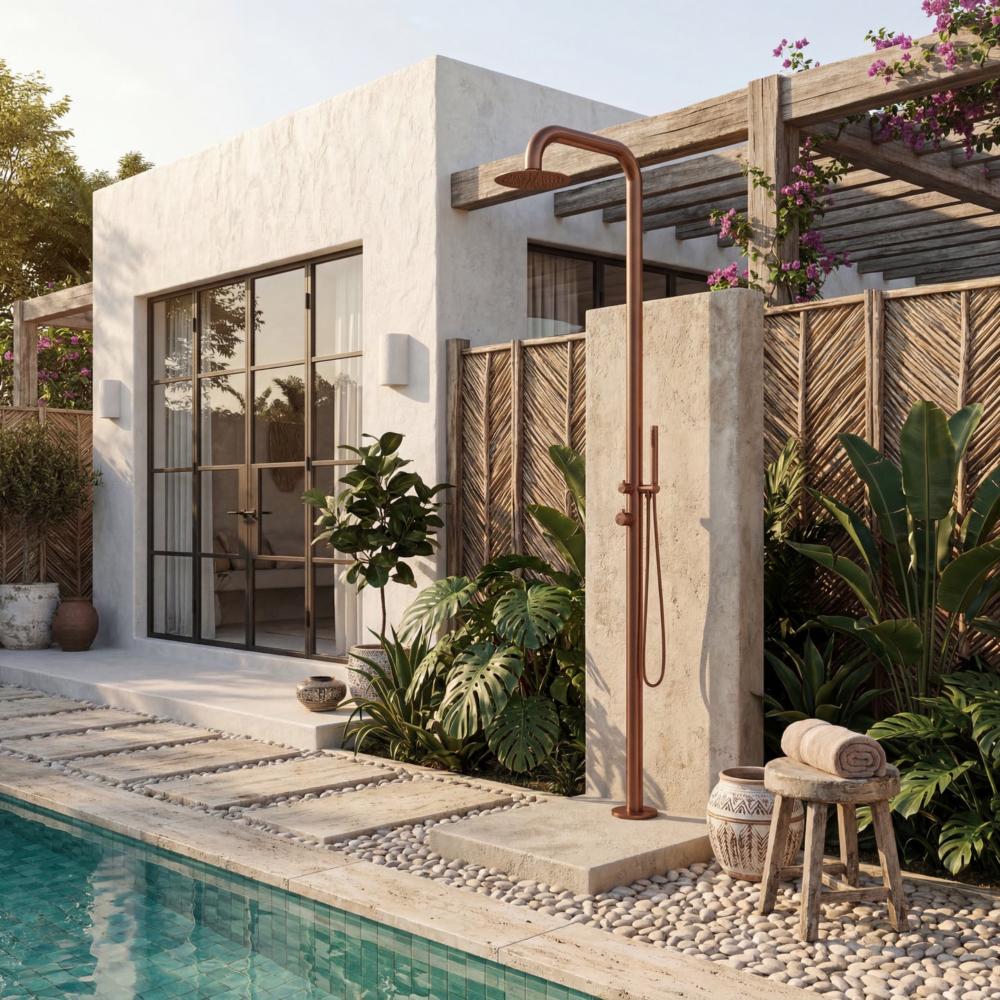 Atlas Freestanding Outdoor Shower with Handheld