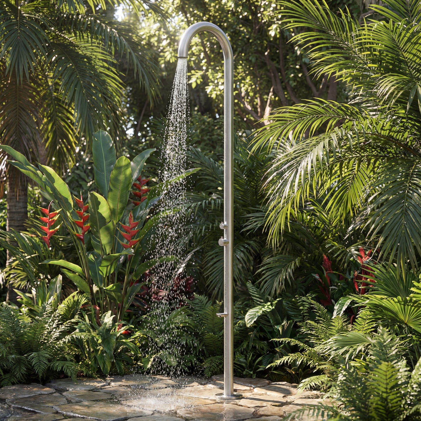 Teton Freestanding Outdoor Shower with Foot Wash